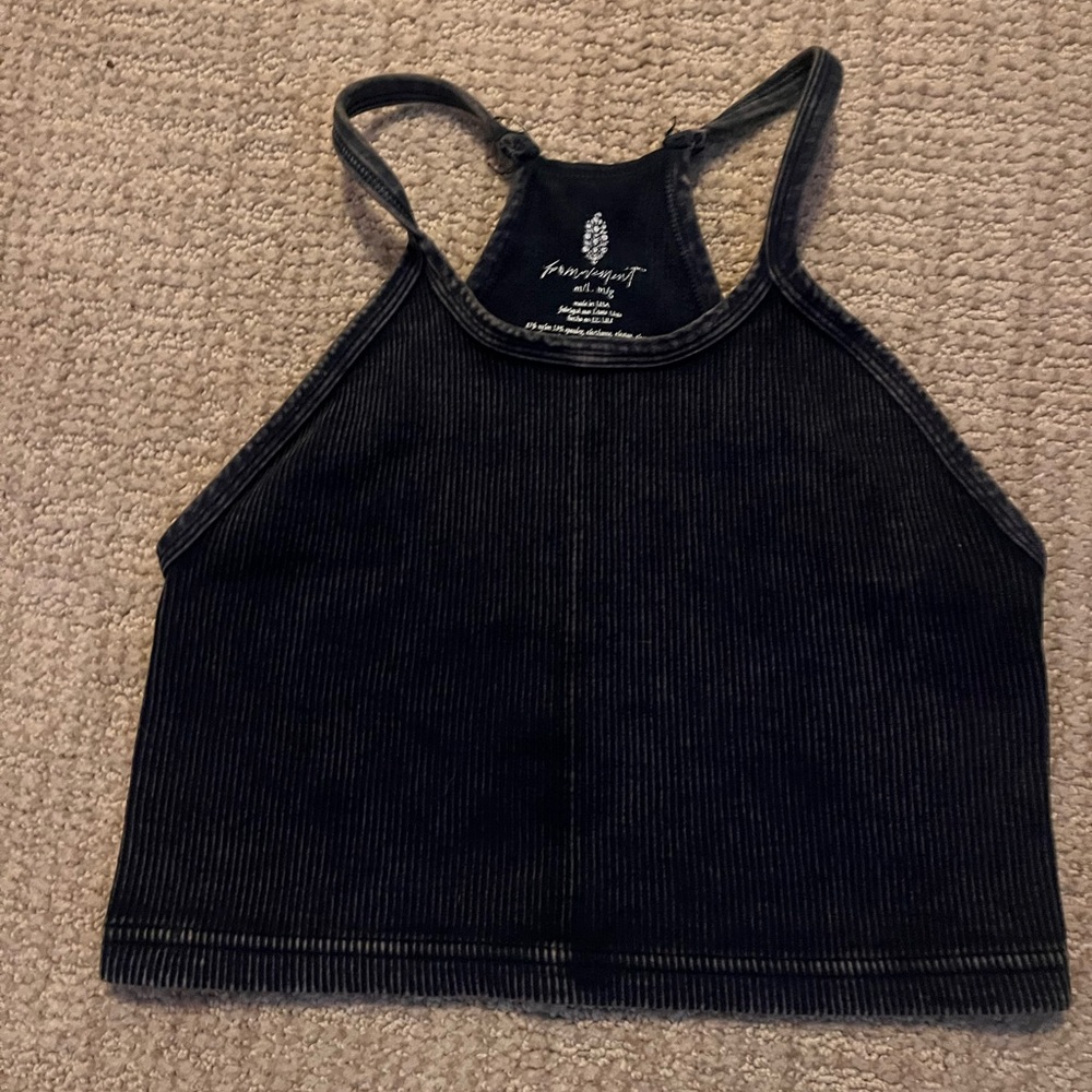 Free People Movement Happiness Runs Navy Tank